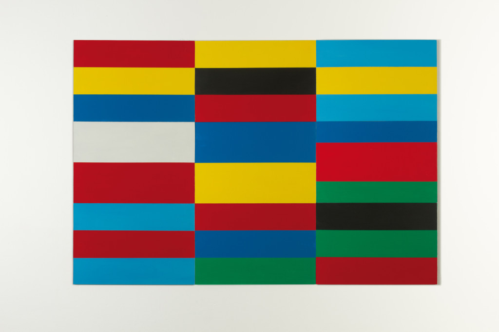 Composición geométrica-abstracta tomando como motivo banderas de países desaparecidos en Europa entre 1900 y 1950 II